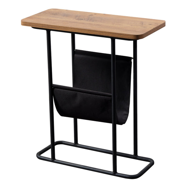 [en.casa] Bijzettafel Bov 64x55x24cm zwart en walnootkleurig