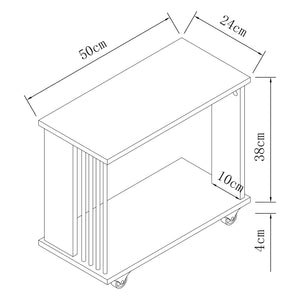 [en.casa] Bijzettafel Haarby 42x50x24 cm Eiken