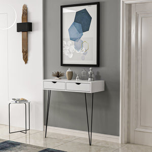 [en.casa] Console tafel sidetable Ebeltoft 90x90x40 cm wit