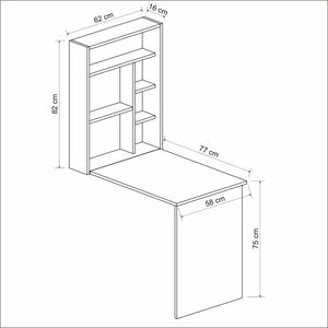 [en.casa] Klaptafel voor wandmontage Greve wit en walnootkleurig