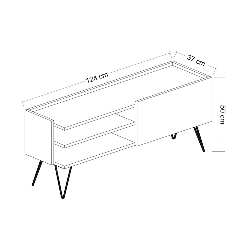 Maatschets [en.casa] TV meubel Dronninglund 124x37x50 cm zwart