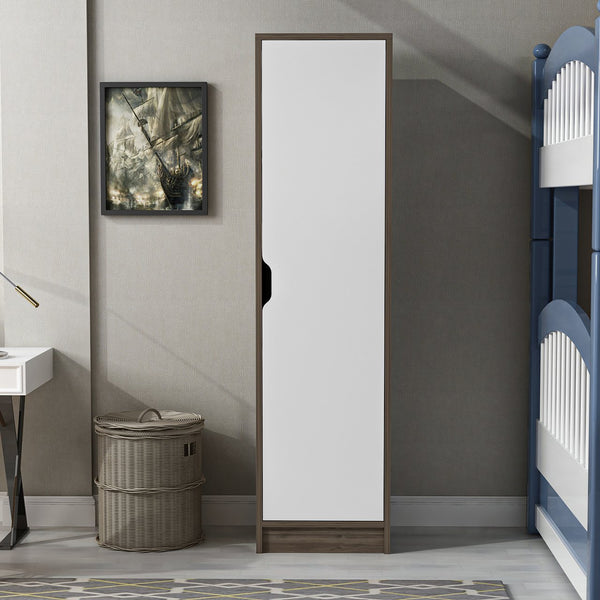 [en.casa] Opbergkast Egvad 154x40x30 cm walnootkleurig wit