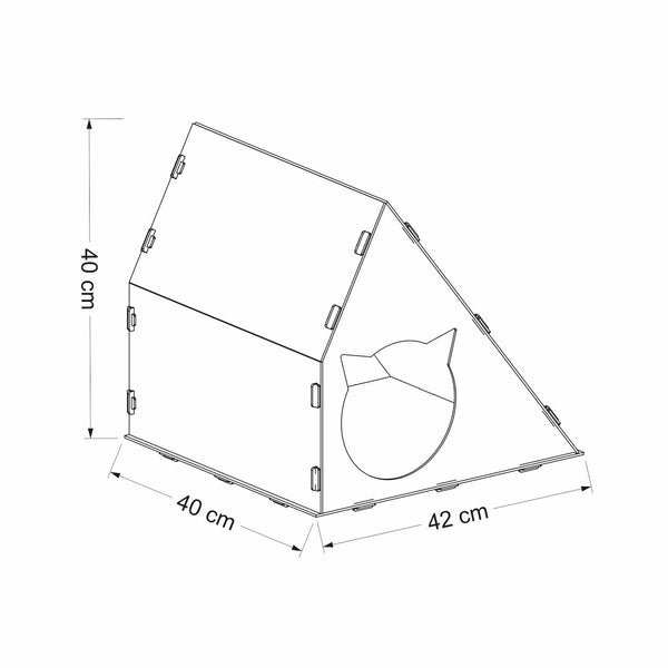 [en.casa] Kattenhuis Lani 40x42x40 cm wit