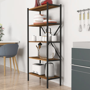 [en.casa] Staand rek Tomelilla 160x66x34 cm walnootkleurig