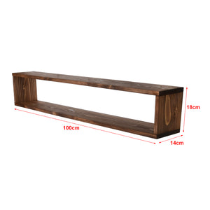 [en.casa] Wandplank set van 3 Næstved 100x14x18 cm houtkleurig