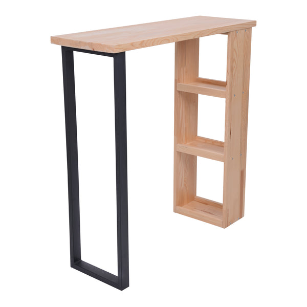[en.casa] Bartafel Nørager met plank 89,5x90x29 cm houtkleurig en zwart