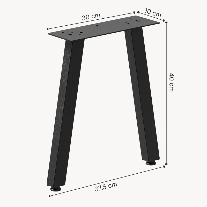 Maatschets [en.casa] Stalen onderstel Mariager set van 2 tafelpoot 42x40 cm zwart mat