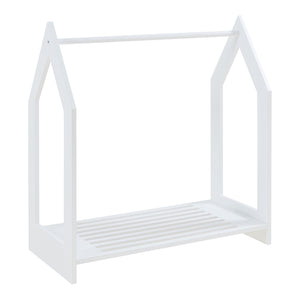 [en.casa] Kledingrek Langeskov 78x75x35 cm wit en houtkleurig