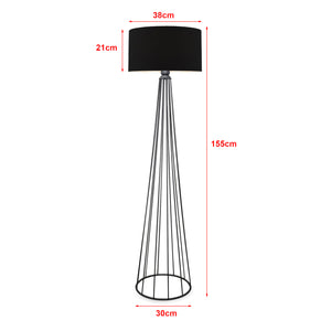 [lux.pro] Staande lamp Neath vloerlamp 155 cm antraciet en zwart