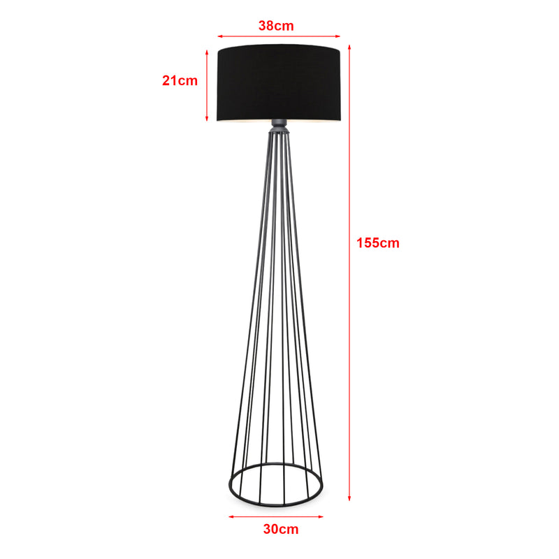 Maatschets [lux.pro] Staande lamp Neath vloerlamp 155 cm antraciet en zwart