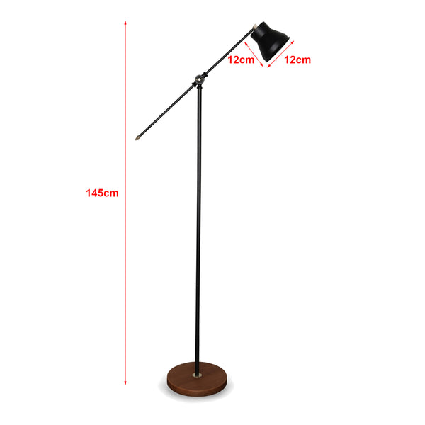 [lux.pro] Staande lamp Peterborough 145 cm E27 houtkleurig en zwart