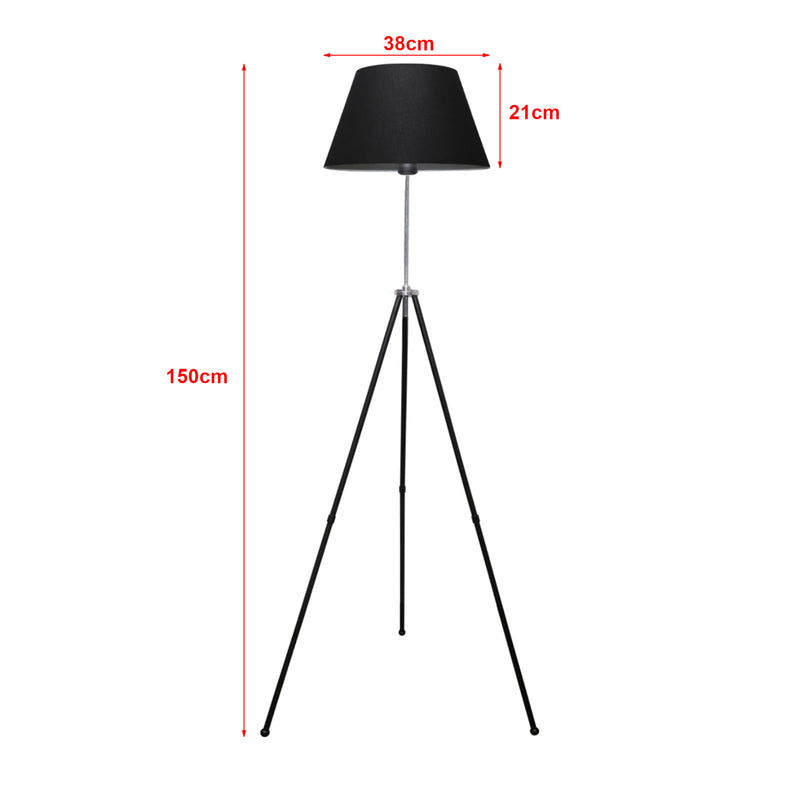 Maatschets [lux.pro] Staande lamp Livingston 150 cm E27 zwart en zilverkleurig