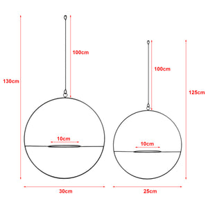 [en.casa] Plantenhanger Opsterland set van 2 zwart 