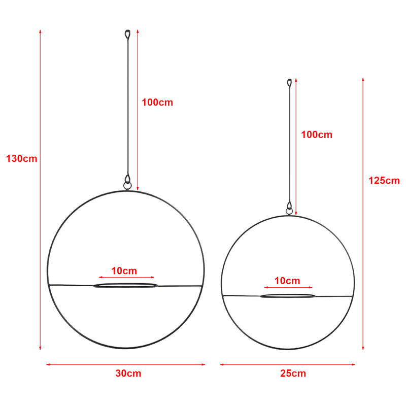 Maatschets [en.casa] Plantenhanger Opsterland set van 2 zwart 