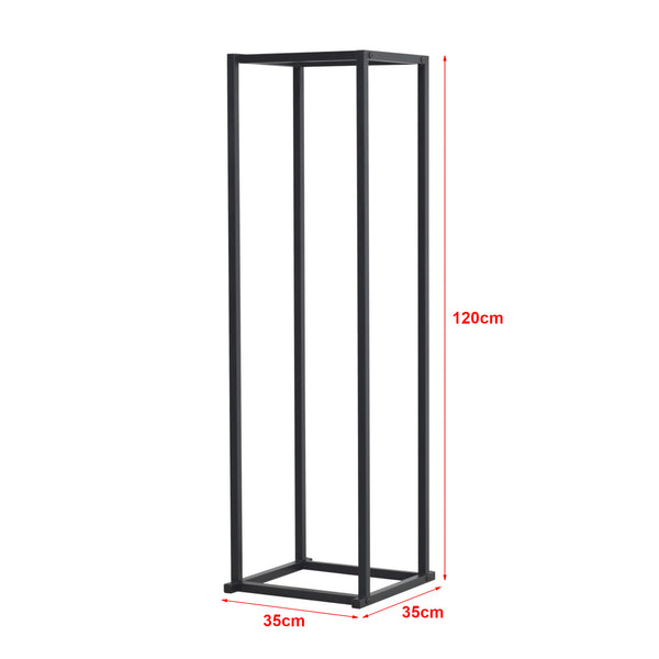 [en.casa] Brandhout rek Tibro houtopslag 35x35x120 cm zwart