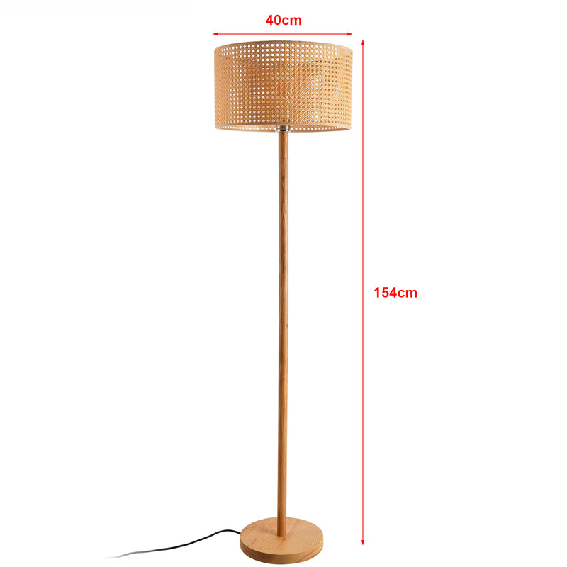 Maatschets [lux.pro] Staande lamp Rochdale 154 cm E27 houtkleurig en geelbruin