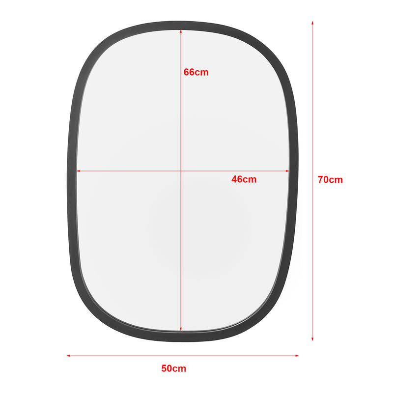 Maatschets [en.casa] Spiegel Copertino hangend 70x50 cm zwart mat