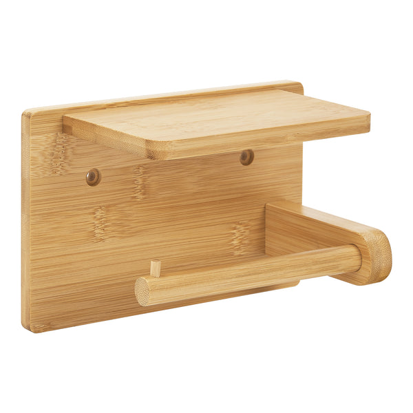 [en.casa] Toiletrolhouder Vallentuna bamboe 12x18x10,5 cm houtkleurig