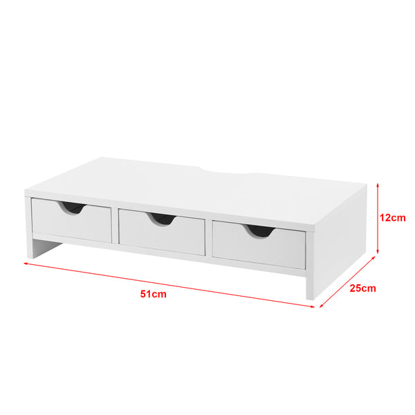 [en.casa] Monitorstandaard Ruovesi verhoger 12x51x25 cm wit