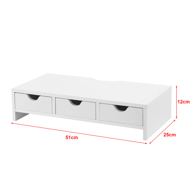 Maatschets [en.casa] Monitorstandaard Ruovesi verhoger 12x51x25 cm wit