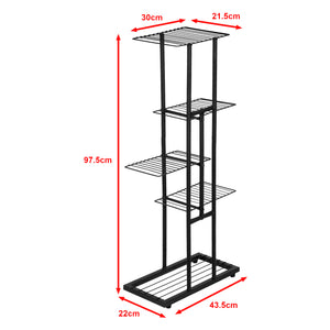 [en.casa] Plantenstandaard Beek metaal 97,5x43,5x22 cm zwart