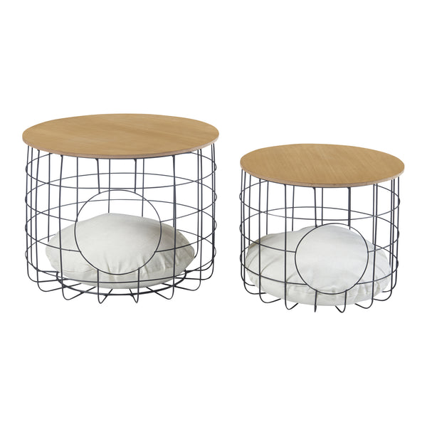 [en.casa] Bijzettafel Haapajärvi set van 2 met kussens