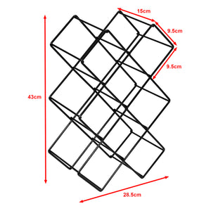 [en.casa] Wijnrek Apremont metaal 43x28,5x15 cm zwart