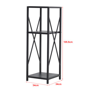 [en.casa] Brandhout rek Tinglev houtopslag 34x34x105 cm zwart