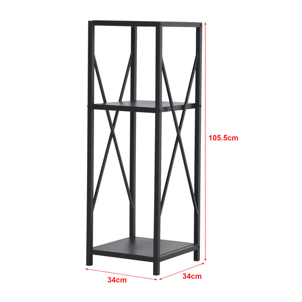 [en.casa] Brandhout rek Tinglev houtopslag 34x34x105 cm zwart