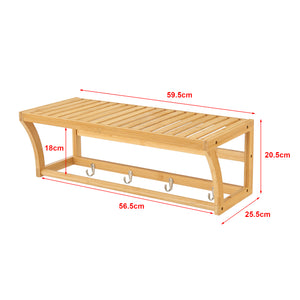 [en.casa] Badkamerrek Langeland wandmontage 20,5x59,5x25,5 cm bamboe