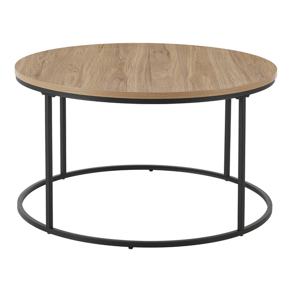 [en.casa] Salontafel Kuhmoinen rond 45x80 cm zwart mat en houtkleurig