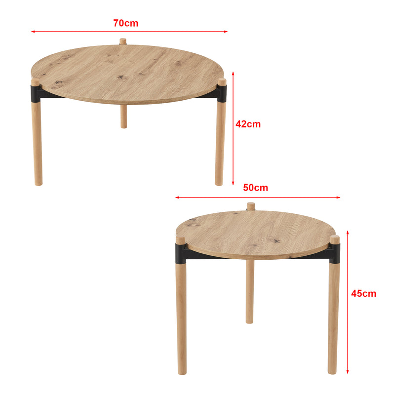 Maatschets [en.casa] Salontafel Kristinestad set van 2 mdf houtkleurig