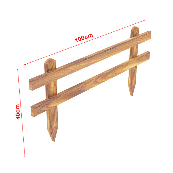 [en.casa] Tuinhek Krölpa voortuinhek set van 2 houtkleurig