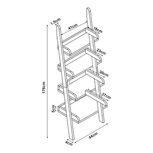 [en.casa] Badkamerrek Göinge bamboe ladderplank met 4 planken