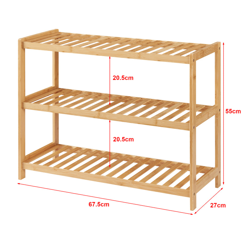 Maatschets [en.casa] Schoenenrek Dammfleth 55x67,5x27 cm bamboe