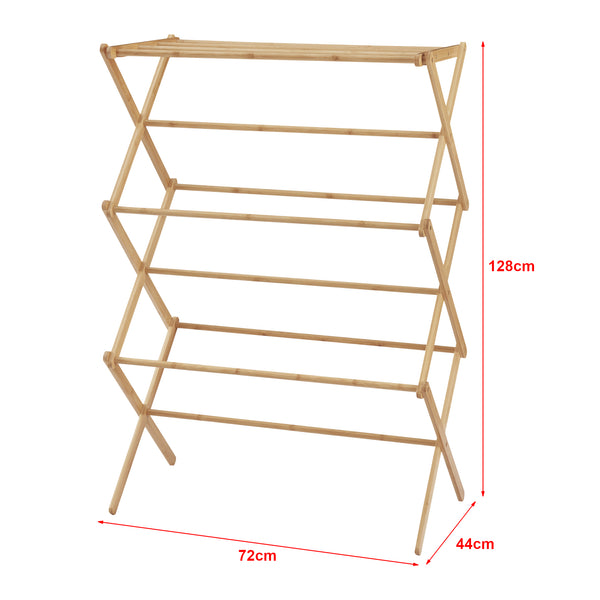 [en.casa] Droogrek Grinau inklapbaar 128x72x44 cm bamboe