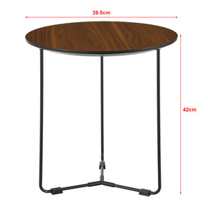 [en.casa] Bijzettafel Böhen rond 42x39,5 cm zwart en walnootkleurig
