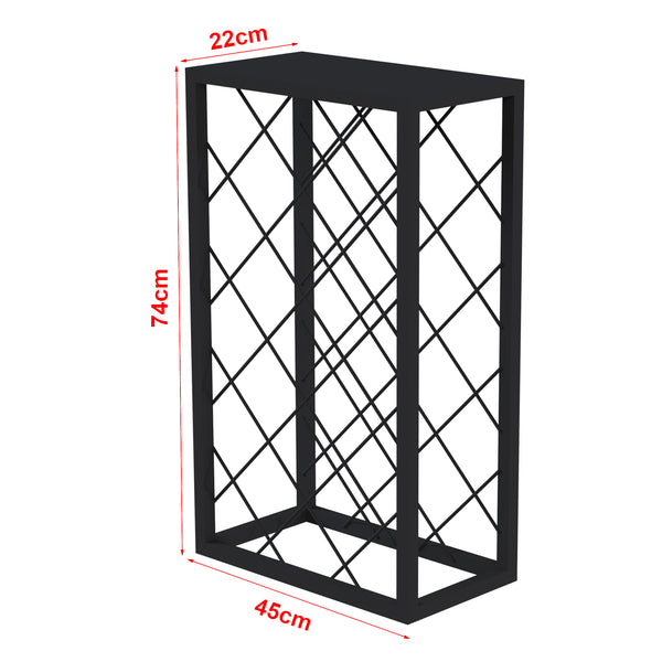[en.casa] Wijnrek Amasia 68x40x22 cm zwart