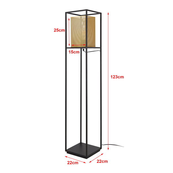 lux.pro Staande lamp Southport 123x22x22 cm zwart en goudkleurig
