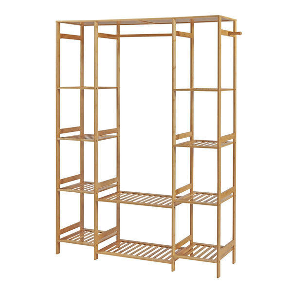 [en.casa] Kledingkast Ilomantsi bamboe open kast 165x122x35 cm