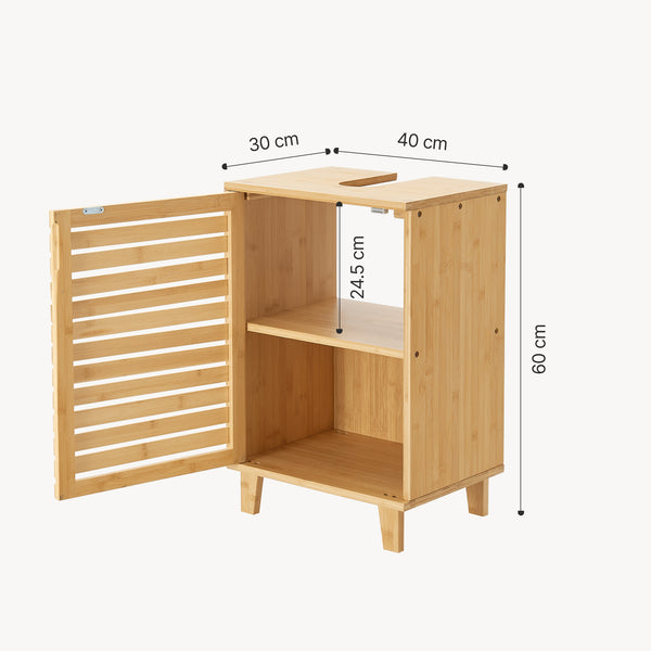 [en.casa] Bamboe wastafelonderkast Iveland 60x40x30 cm houtkleurig