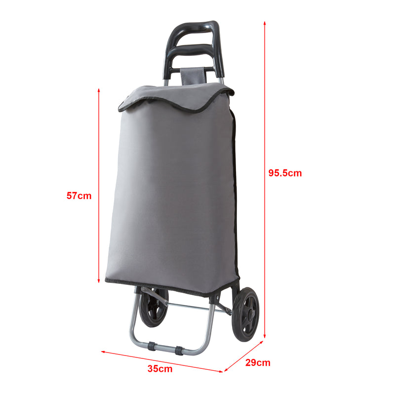 Maatschets [en.casa] Boodschappentrolley Aaby 95,5x35x29 cm donkergrijs en zwart