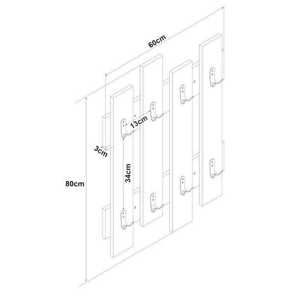 Wandkapstok Raseborg 80x60x3 cm [en.casa]