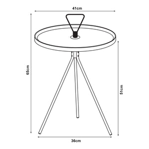 [en.casa] Bijzettafel Odal rond 65xØ41 cm zwart