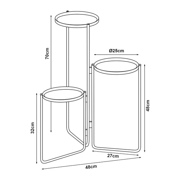 [en.casa] Plantenstandaard Ostre metaal zwart