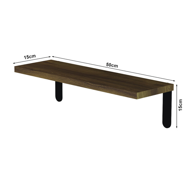 [en.casa] Wandplank set van 5 Frogn 15x90x15 cm houtkleurig en zwart