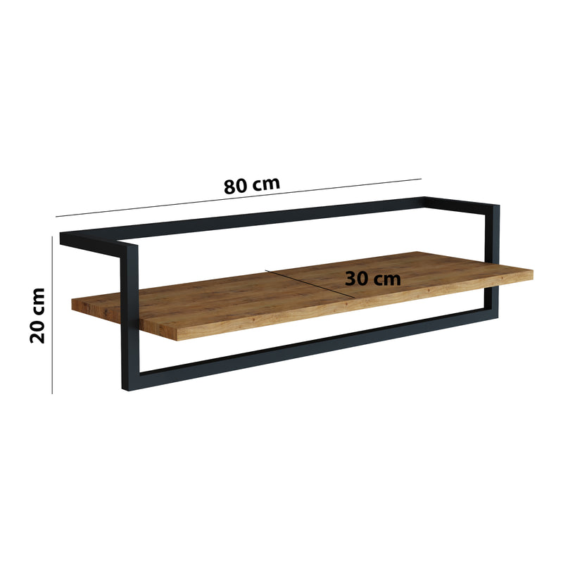 Maatschets [en.casa] Wandkapstok Evje 80x30x20 cm houtkleurig en zwart