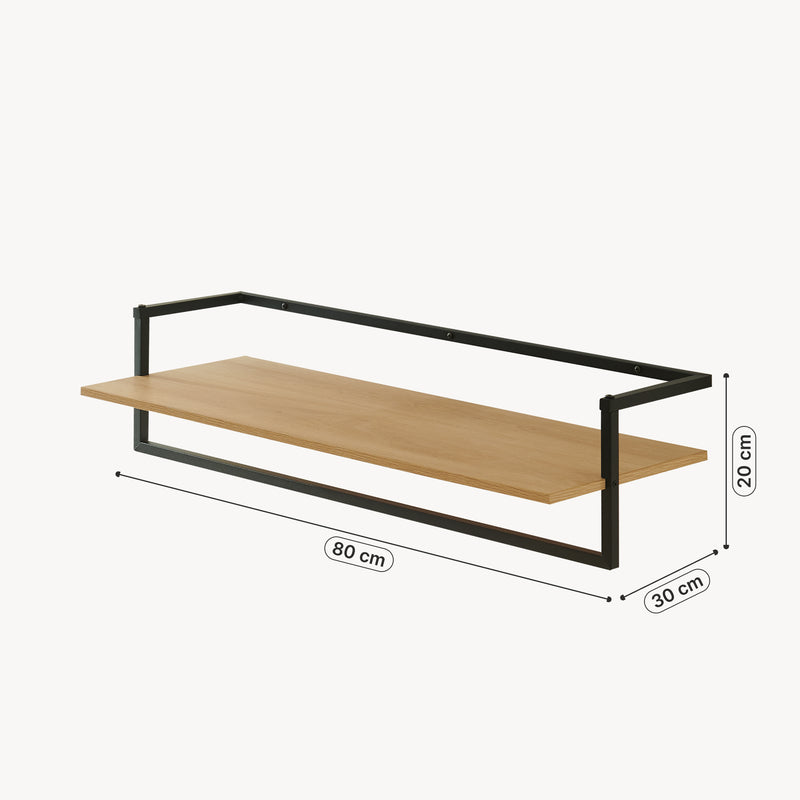 Maatschets [en.casa] Wandkapstok Evje 80x30x20 cm houtkleurig en zwart