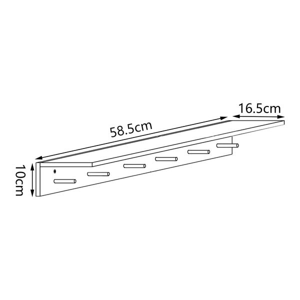 [en.casa] Wandkapstok Fjord met 1 plank 58,5x16,5x10 bamboe