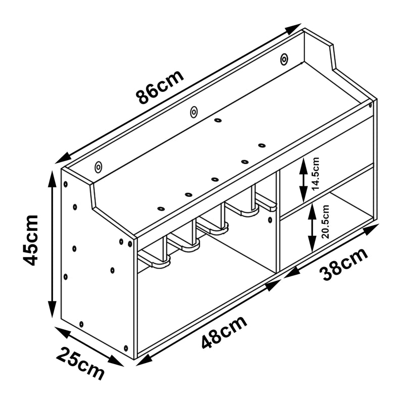 Maatschets [en.casa] Gereedschap wandrek Gjemnes 86x25x45 cm bamboe